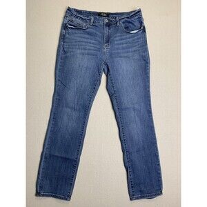 Judy Blue Jeans Womans 32 Blue Straight Fit Y2K Stretch Preppy Cowgirl JB82356DK